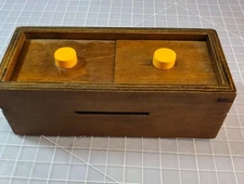 Enigma Secret Puzzle Box Wood 6 In. X 3 In. X 3 In. EUC