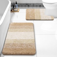 Arotive Microfiber U-Shaped Bathroom Rugs Sets 2 Piece, 24x16 24x20 YSDD009-2JT