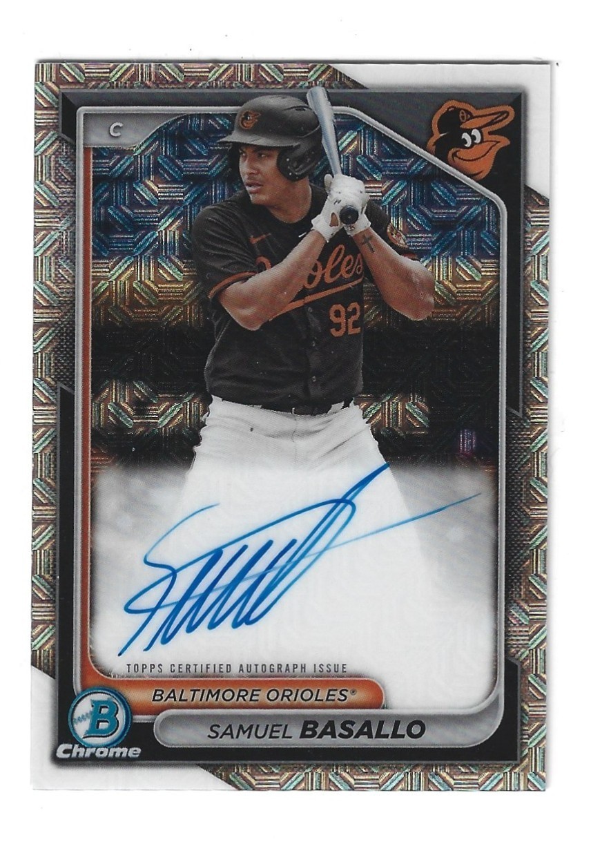 2024 BOWMAN CHROME MEGA AUTO #BMA-SB SAMUEL BASALLO ORIOLES RC MINT L@@K