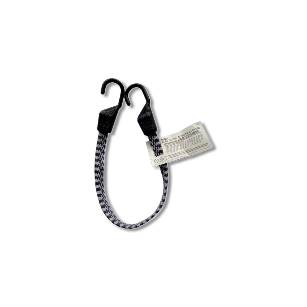 Keeper Black/White Flat Bungee Cord 24 in X 0.14 in 06107