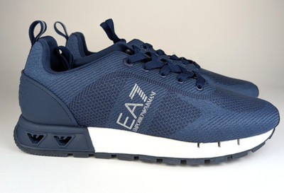 EMPORIO ARMANI EA7 Mens Size 8.5 Navy Shoes Sneakers X8X126XK368 NEW