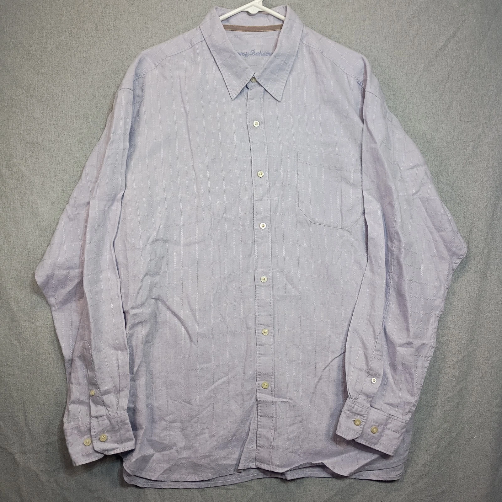 Tommy Bahama Linen Shirt Mens XXL Tall Light Blue Casual Beach Resort Coastal