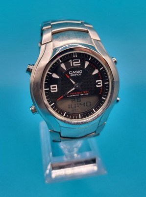 Casio Edifice EFA-112D-1AV Men's Watch Stainless Steel Black Dial Ana-Digi 100m