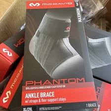 New! McDavid phantom ankle brace W/strap & flex stay level 3 size XL/2 XL 9.5–11