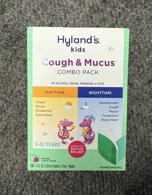 Hylands Naturals Kids Cough & Mucus Combo Pack Grape 4oz Day Night Exp 2/2027