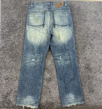 VTG 00s Akademiks Jeanius Jeans Size 36 Embroidered baggy hip hop y2k RN.0100964