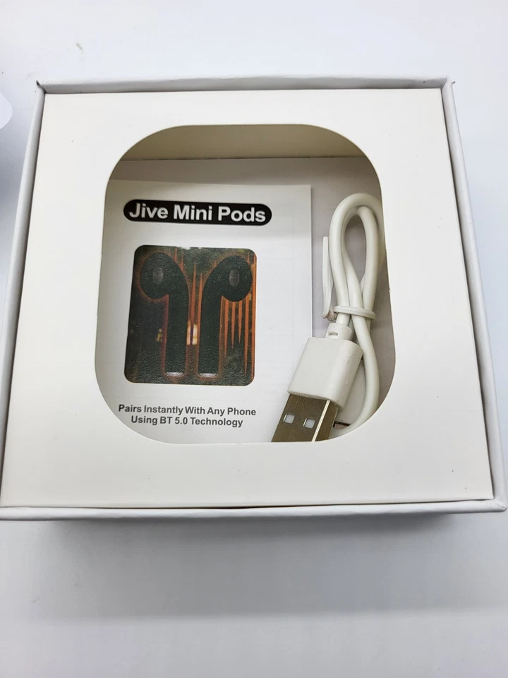 Jive Mini Pods Black Wireless New Ear Buds Earphones With Case & Charging Cable - Image 4 of 4
