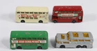 (4) Lesney Matchbox England Bus Lot Greyhound Esso Visco Static BP