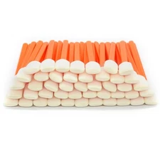 (100pcs) 5.11" Square Rectangle Foam Cleaning Swab Sticks-Orange