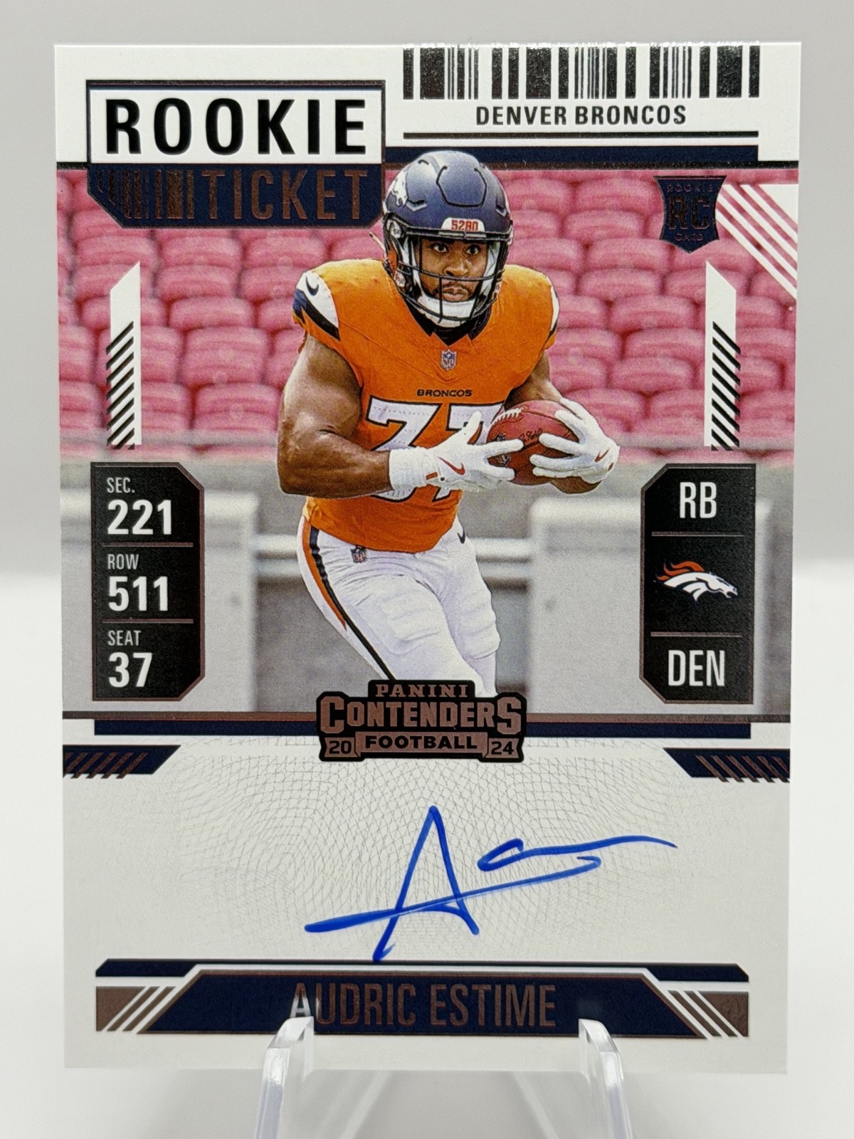 2024 Contenders Audric Estime Rookie Ticket On Card Auto #120 (RC) 🔥