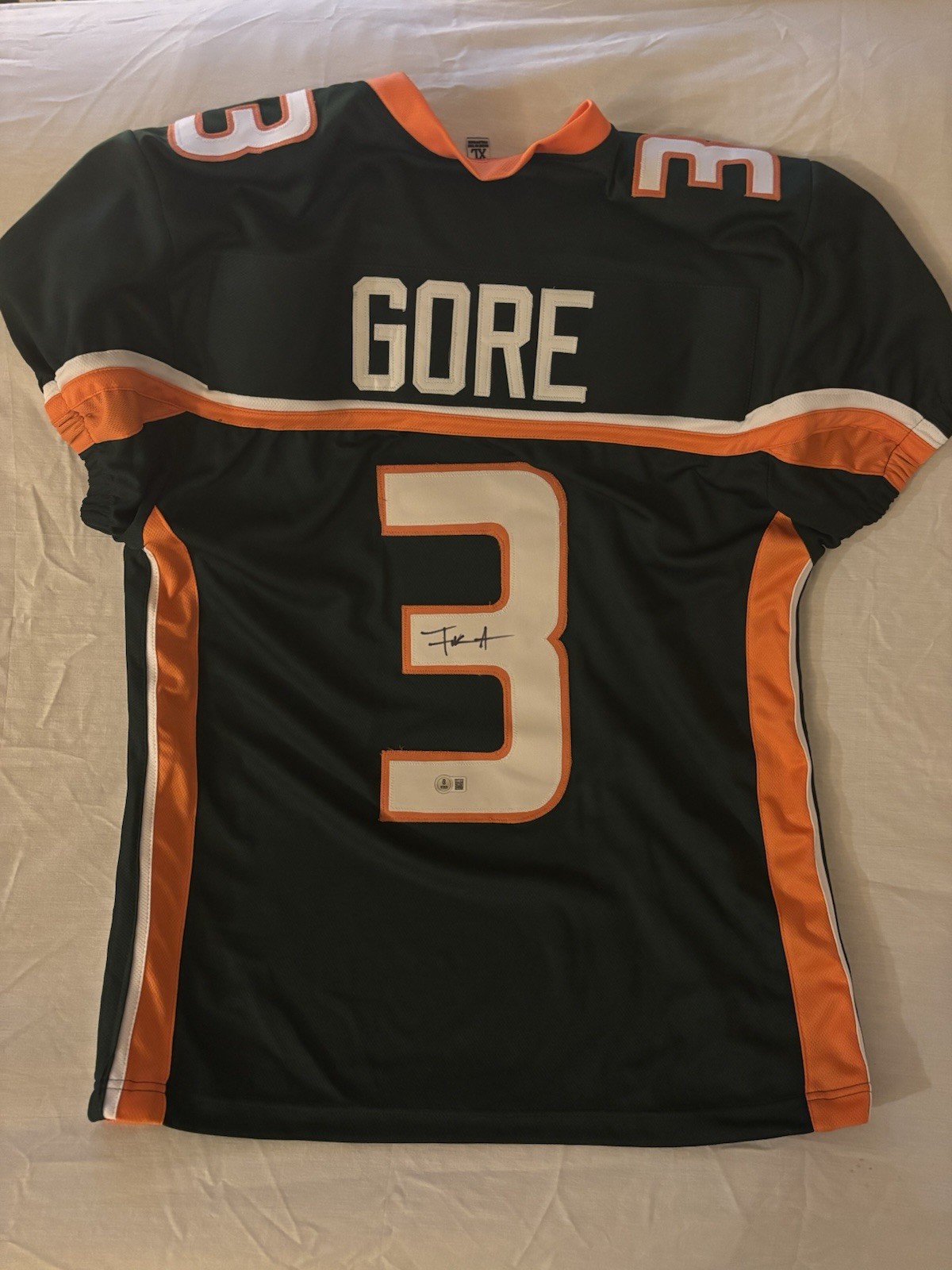 Frank Gore Autographed Signed Miami Hurricanes Jersey Beckett Authenticated 