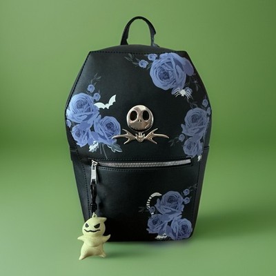 Disney Bioworld Nightmare Before Christmas Coffin Backpack W/ Oogie Boogie Charm