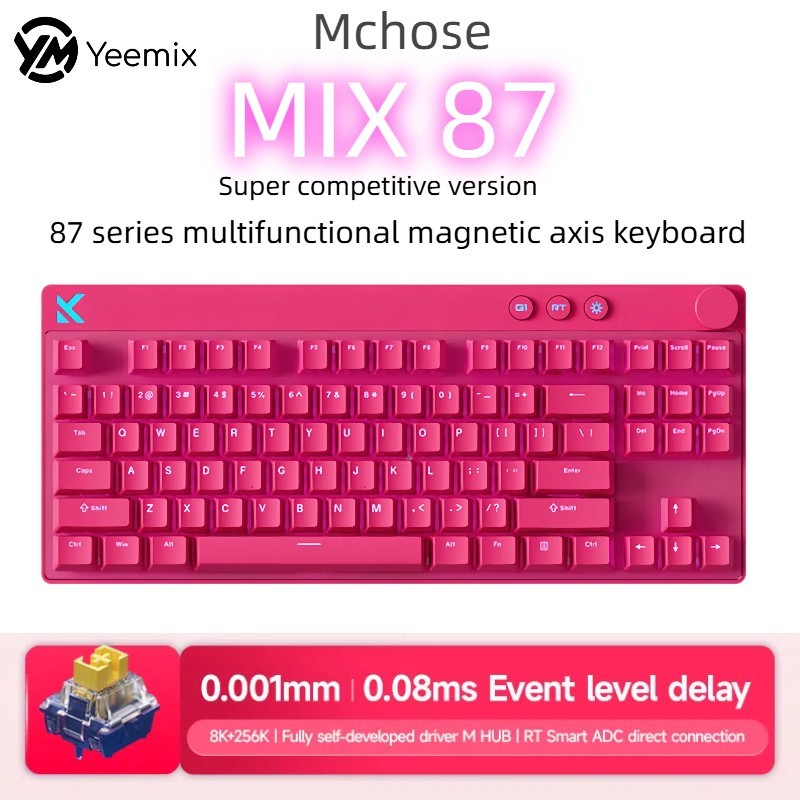 Mchose Keyboard MIX87 TKL Wired RGB Magnetic Switch Gaming Keyboard For PC/Mac