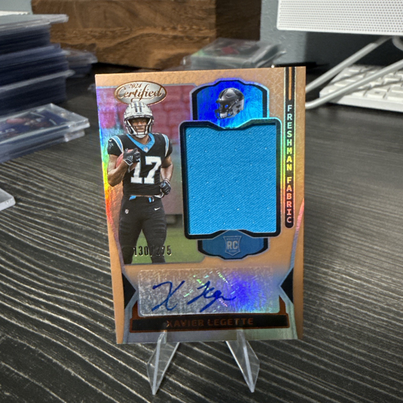 2024 Panini Certified Freshman Fabric Mirror Auto Xavier Legette Bronze /275 RC