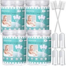 200 Pieces Baby Tongue Cleaner Disposable Infant Oral Cleaner with 4 Pieces F...
