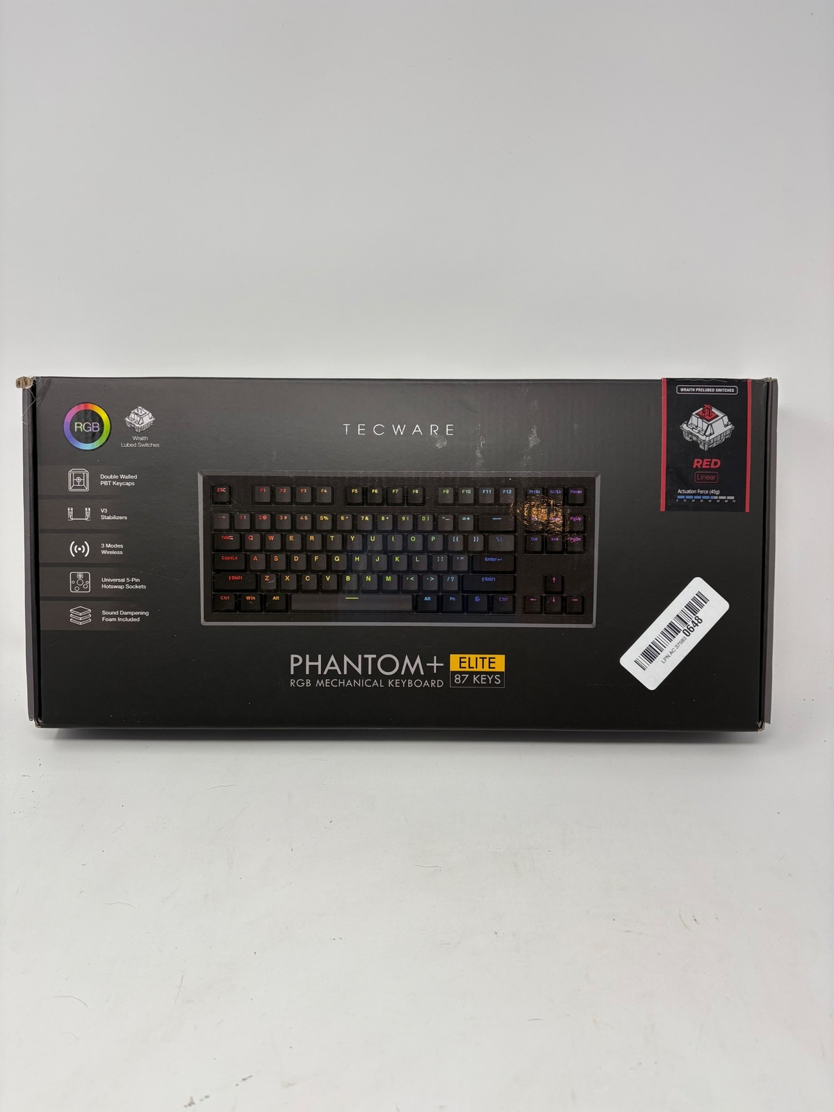 Tecware Phantom+ Elite 87-Key Mechanical Keyboard RGB Hot-Sw