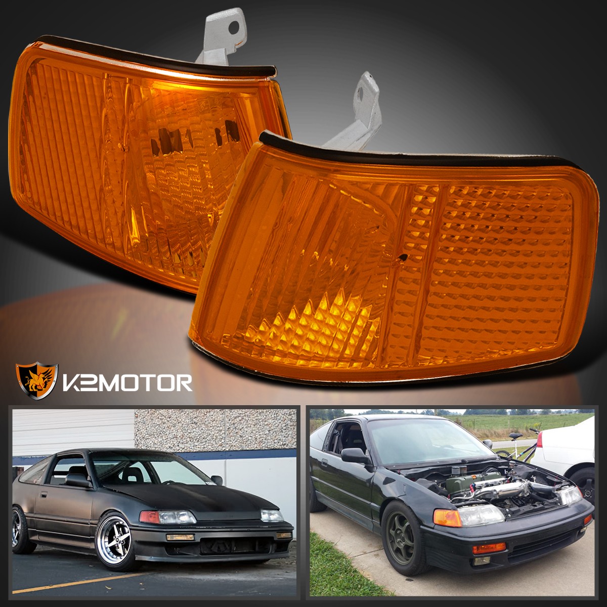 Fits 1990-1991 Honda CRX Amber Turn Signal Lamps Corner Lights