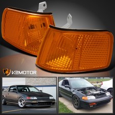Fits 1990-1991 Honda Crx Amber Turn Signal Lamps Corner Lights Pair Replacement