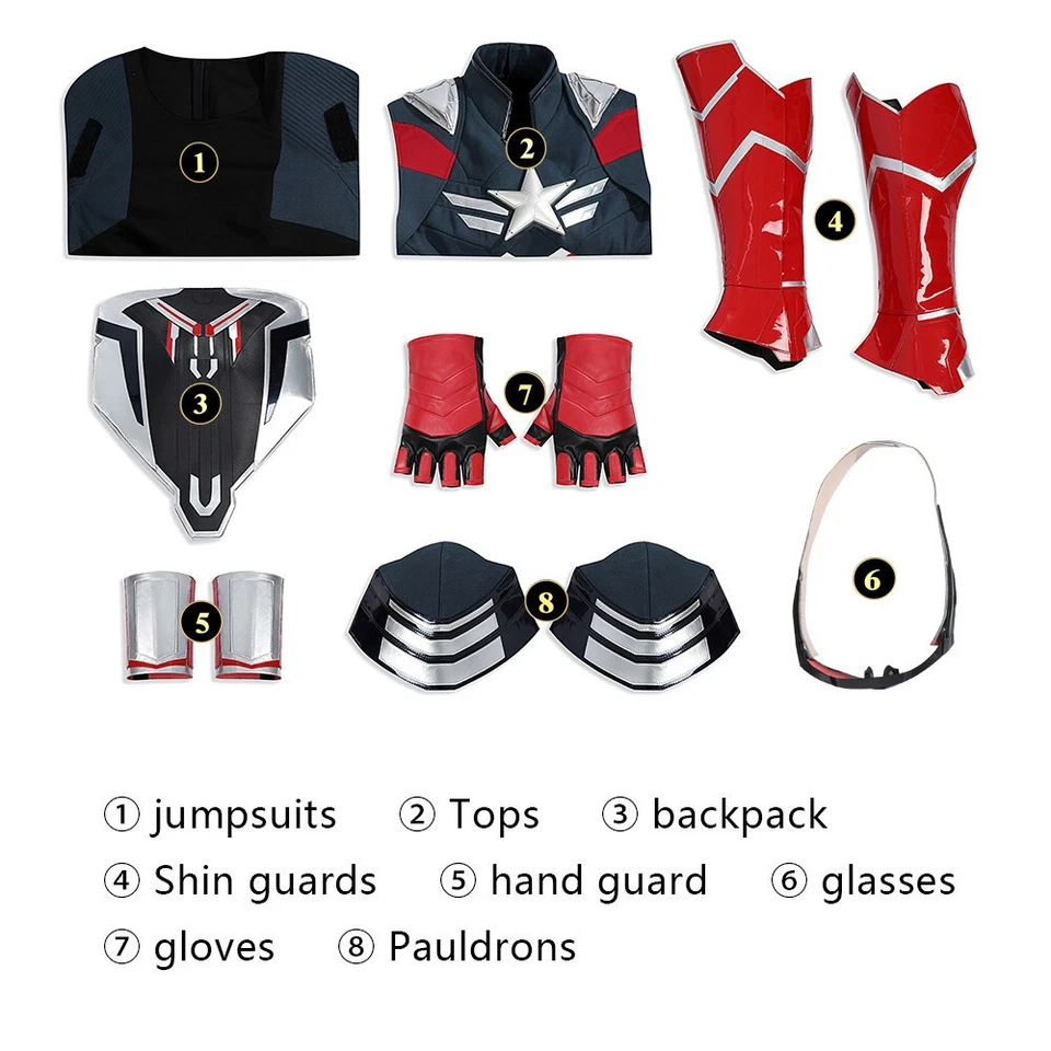 Mono Capitán América Brave New World Falcon Wilson 3D Traje Disfraz Juegos con disfraces Foto 3 de 4