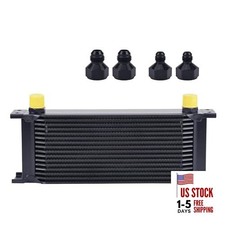 Oil Cooler, 10AN Stacked Plate Transmission Engine Cooler Universal 16 Row