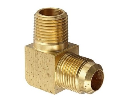Eaton Weatherhead 49X5X4 Brass 5/16'' Tube X 1/4'' NPT 45° Flare 90° Elbow Fitting