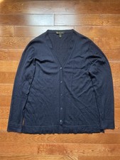 Loro Piana Women s Cashmere Silk Blend Cardigan Sweater Size 42 Navy Blue Seta