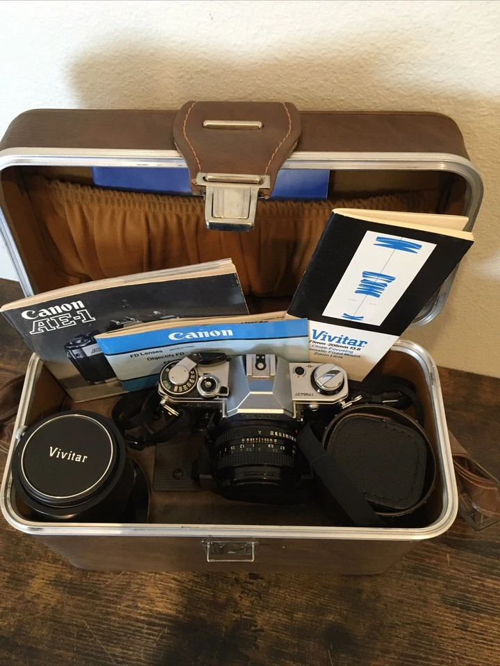 Canon AE‑1 35mm Film Camera – Huge Bundle – Extra Lenses, Accessories & CASE - Image 2 of 4