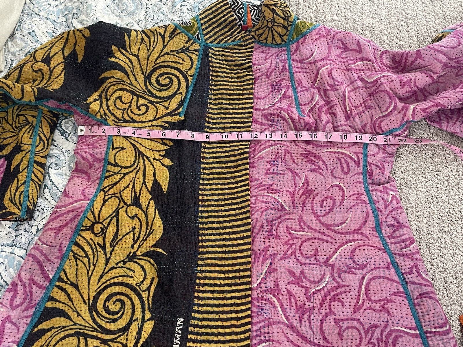 Boho Patchwork Jacket Mieko Mintz M | Kantha Quil… - image 14
