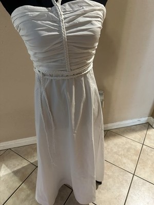 $548 Veronica Beard Women's White Tucker Ruched Halter Midi Dress Size 2