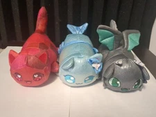 Aphmau Meemeows 6” Kittens Blue Mermaid, Dragon Cat, Ruby Cat Set of 3