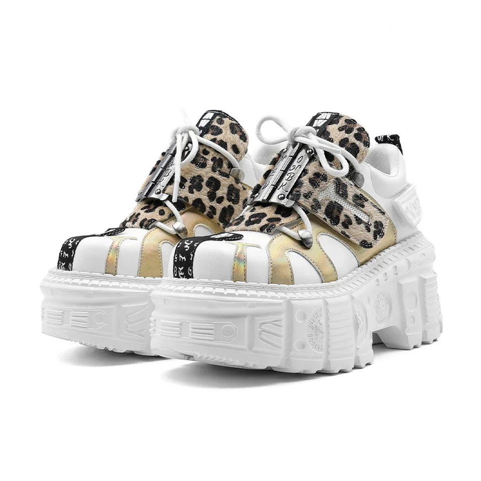 Woman Sneaker Heel Height Platform Punk Style Shoes Gothic Rock Boot Metal Decor - Image 3 of 4