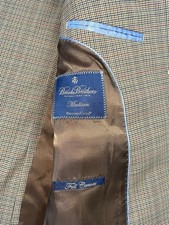 BROOKS BROTHERS Brookscool Madison Fit 38R Sport Coat Full Canvas Brown Plaid