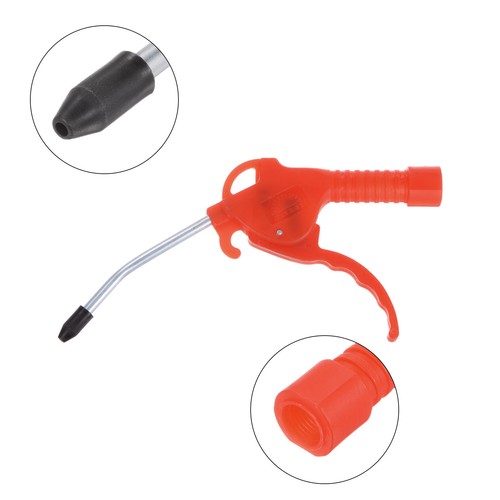 Hochdruck Druckluft Ausblaspistole mit 4 Zoll langer abgewinkelter Düse rot - Bild 4 von 5