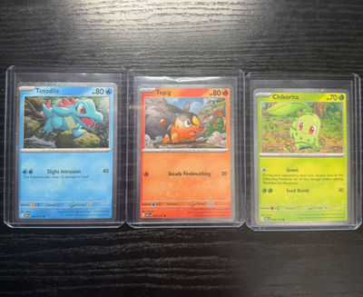 Chikorita 008 Tepig 029 Totodile 041 Cosmos Holo Promos Ascended