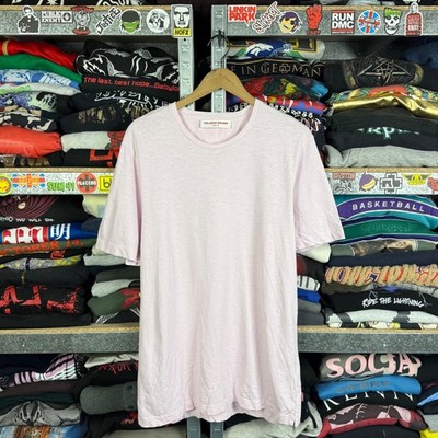 ORLEBAR BROWN NICOLAS GARMENT-DYED T-SHIRT MENS PINK COTTON / LINEN BLEND Sz M