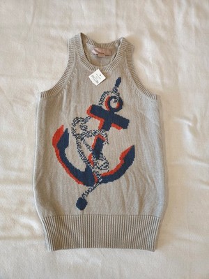 NWT Stella McCartney For Baby Gap Sz 4 4T Linen Cotton Anchor Dress Sleeveless 