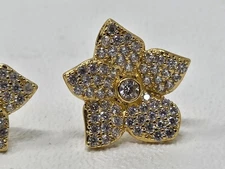 Women's Kate Spade Blooming Pave Bloom Stud Earrings, 14K gold-plated/Clear