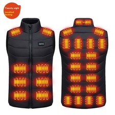 Men USB Electric Heated Vest Winter Warm Jacket Coat