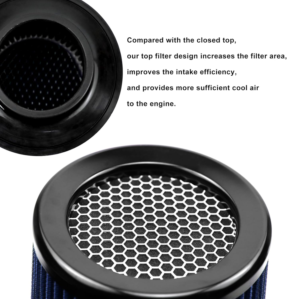 1pcs 3 Inch 76mm High Flow Inlet Cold Air Intake Dry Filter Cone ...