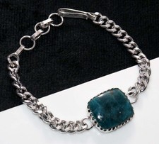 Chain Blue Apatite 925 Silver Plated Bracelet 9