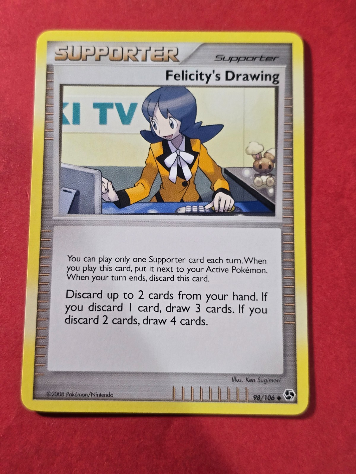 2008 Pokemon D and P Great Encounters #98 Felicity's Drawing, UC, NF/H, cd1