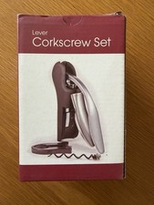 Lever Corkscrew Set With Foil Cutter And Spare Spiral Screw
