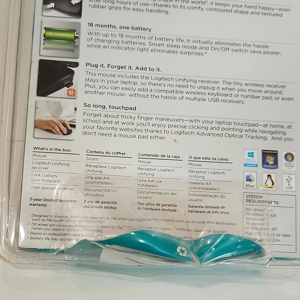 Logitech M325 Wireless Mouse Silver Brand New - Image 3 of 4