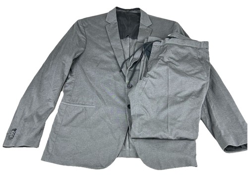 Hugo Boss Suit Men's 46L Gray Casual Stretch Comfort 2-Piece Drawstring Pants