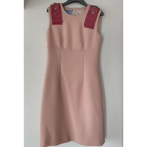 Abito PRADA 2015AW nastro rosa con bijou taglia 38 buone condizioni dal Giappone