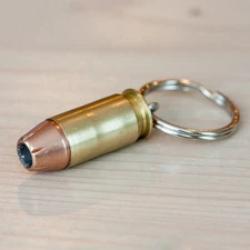  .45 Auto Pistol ACP Hollow-point Bullet Key Chains - Handmade in USA