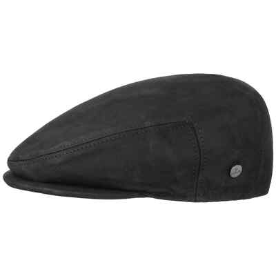 LIERYS Leder Flatcap Lederflatcap Herrencap Cap Schirmmütze Schiebermütze