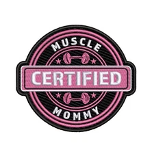 Certified Muscle Mommy Patch Embroidered Iron-on Applique Backpack Work Out Gym