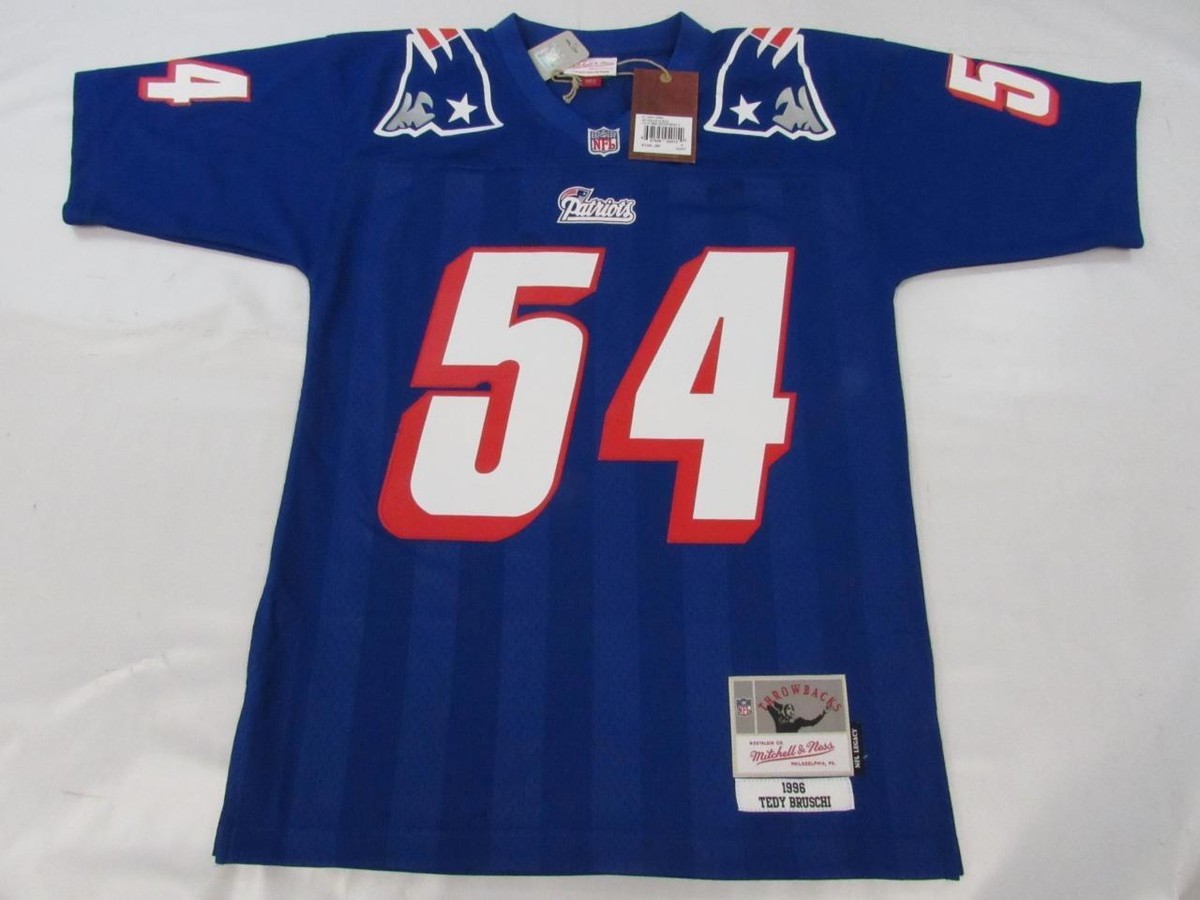 1996 Tedy Bruschi #54 New England Patriots Mens Mitchell & Ness