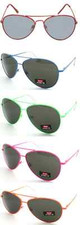 Bright Neon Color Aviator Sunglasses 80s Retro Metal Rim